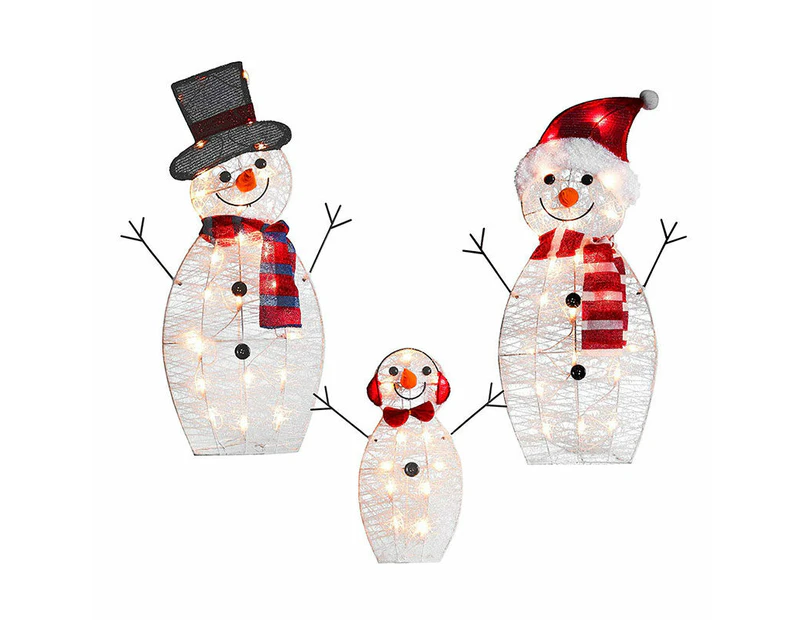 Bestier Set of 3 Outdoor Snowman Christmas Ornament for Yard Lawn