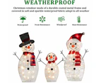 Bestier Set of 3 Outdoor Snowman Christmas Ornament for Yard Lawn