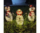 Bestier Set of 3 Outdoor Snowman Christmas Ornament for Yard Lawn