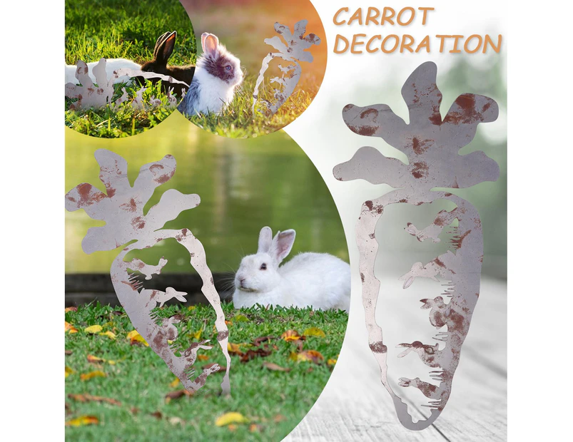 Carrot Insert Decor Hollow Metal Stake for Outdoor Garden Manor Lawn