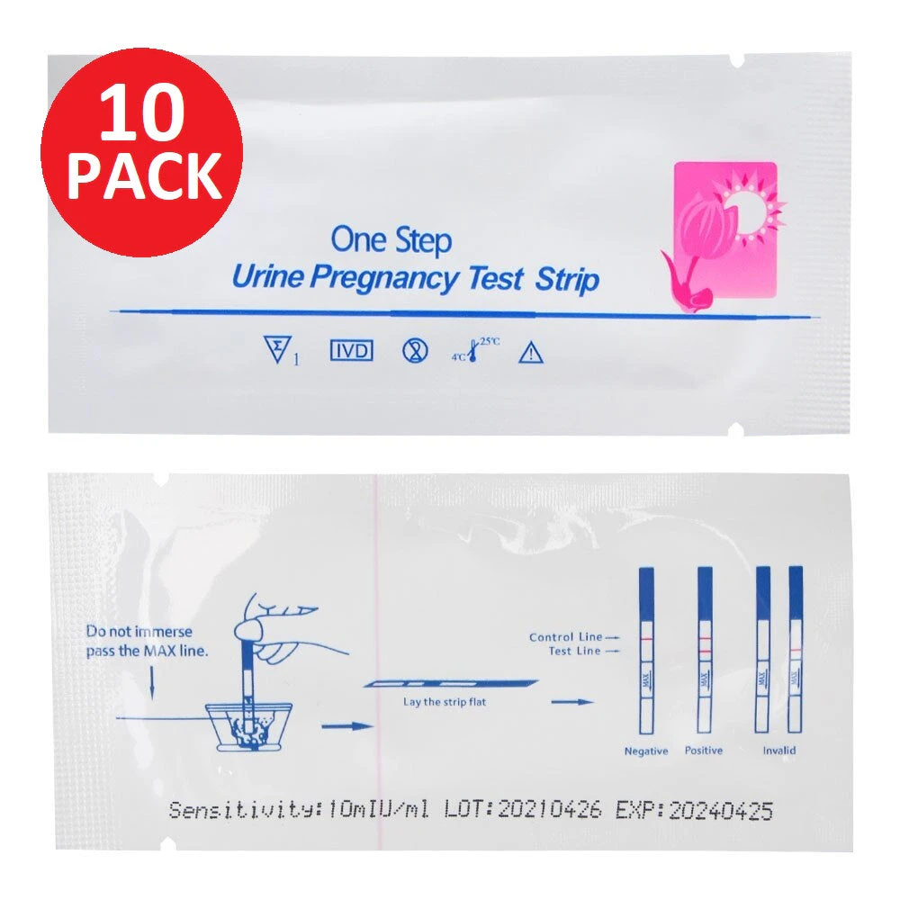 99.9% Accuracy Early Pregnancy Test Strips hCG diagnose sensitive urine strip fertility HPT kit - 10 Tests