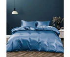 Ocean Silk Satin Pillowcase Quilt/Duvet Cover Set Single Double Queen King Bed