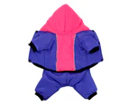 Winter Warm Reflective Coat Dog Clothes Outfit Jumpsuit-XL-Red&Blue