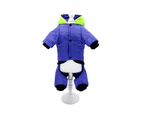 Winter Warm Reflective Coat Dog Clothes Outfit Jumpsuit-2XL-Green&Blue