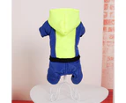 Winter Warm Reflective Coat Dog Clothes Outfit Jumpsuit-2XL-Green&Blue