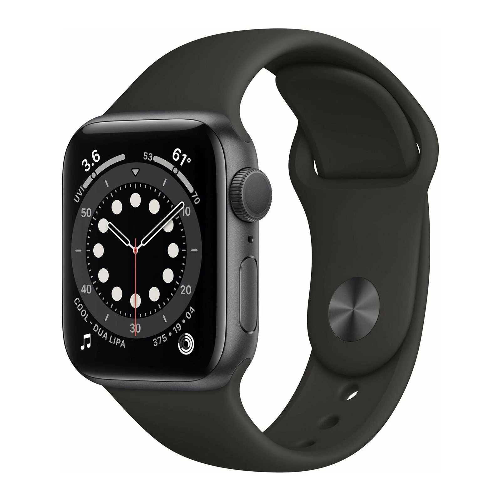 Silicone Sports Band For Apple Watch Series 4-7/SE 38mm 44mm Black