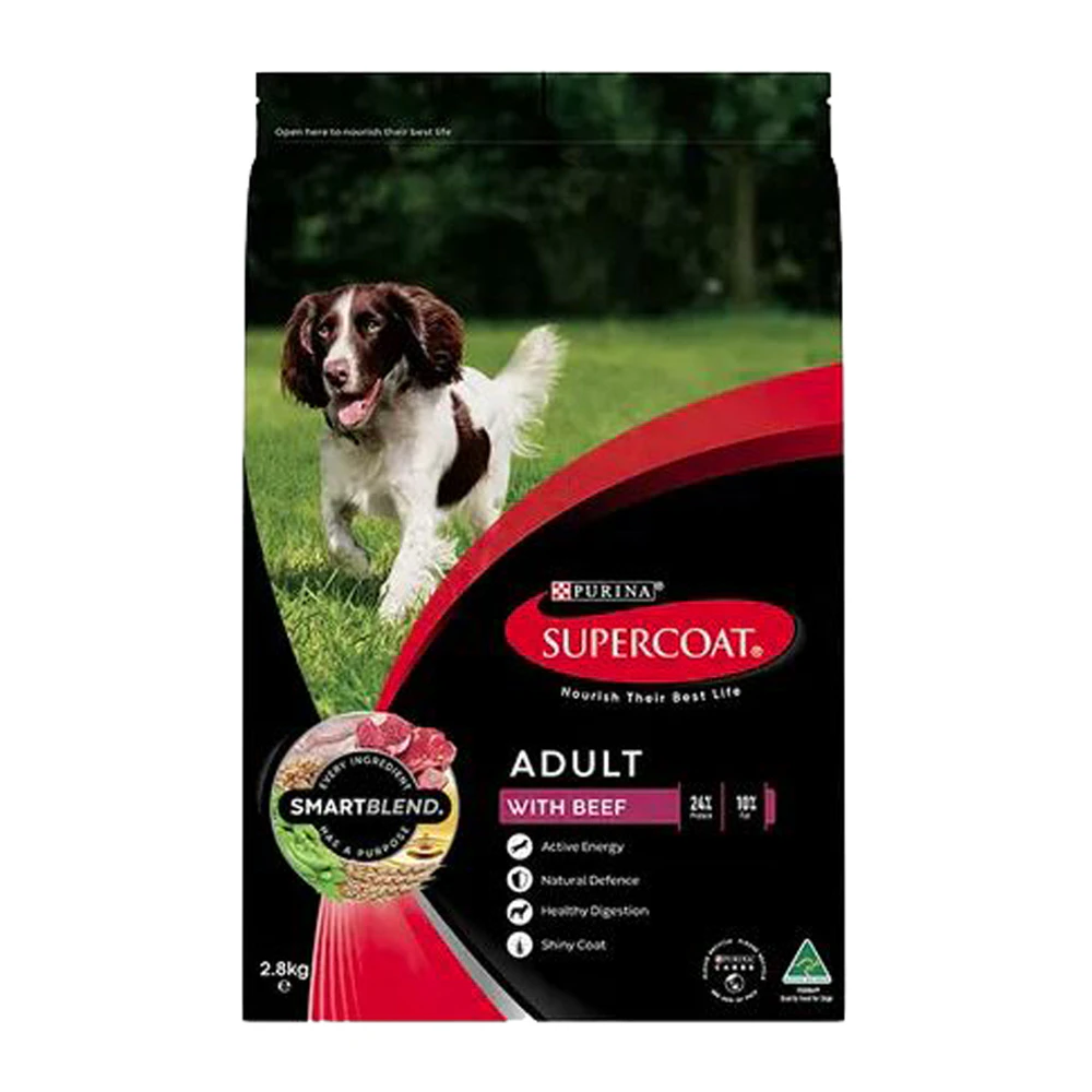 Supercoat Smartblend Adult Healthy Digestion Dry Dog Food w/ Beef 2.8kg