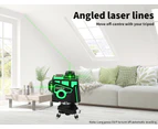 Traderight Laser Level Green Light Self Leveling 360° Rotary 3D 12 Line Measure