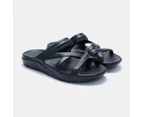Freeworld Unisex Recovery Sandals Ultra Soft Comfy Arch Support Bio Strap Slides - Black