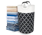 82L Laundry Basket Laundry Hamper Bag Washing Bin Clothes Bag Foldable Black