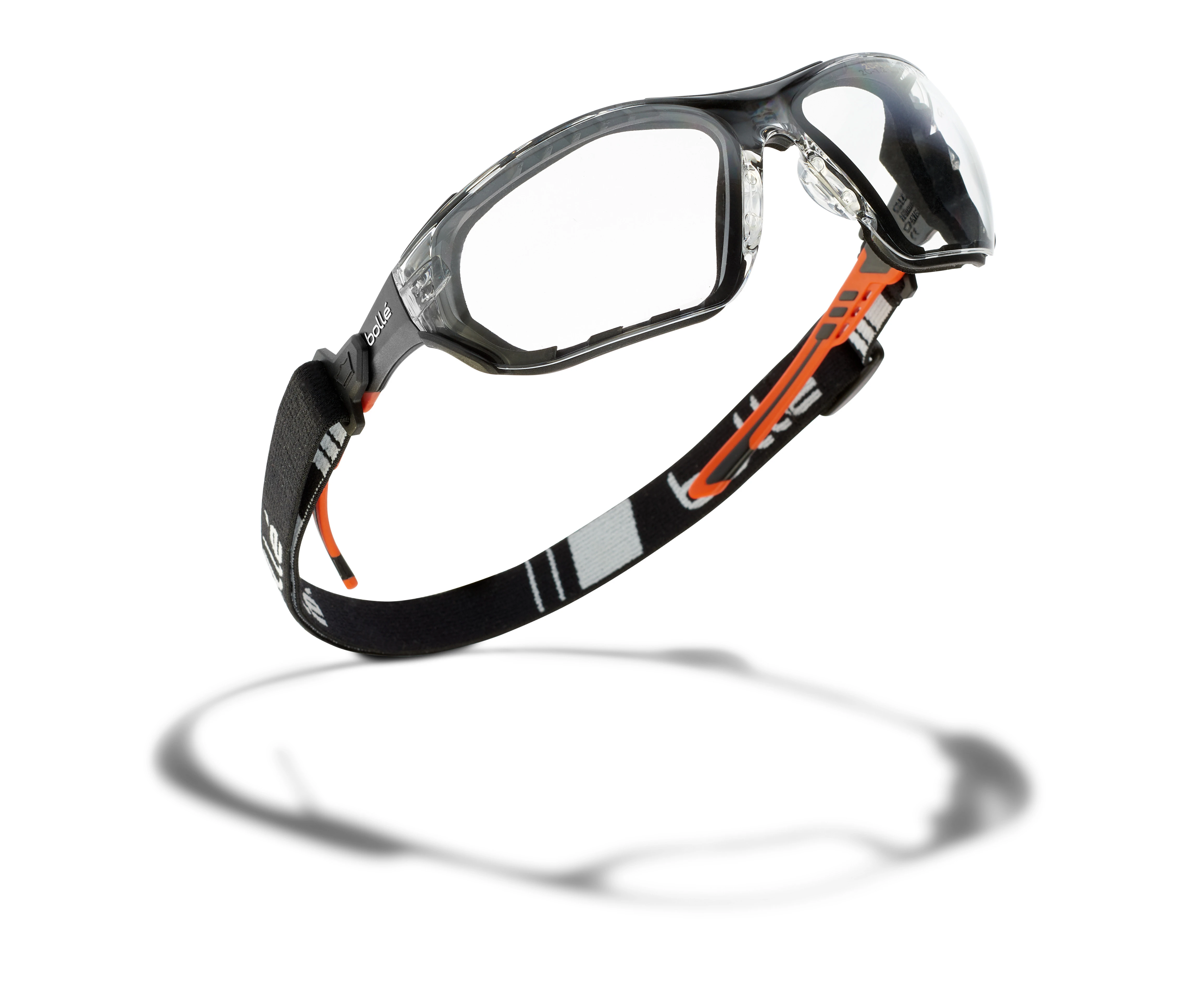 Ness+ ASsembled Safety Spectacle Lens Clear  Platinum Black/Orange Pc/Tpr