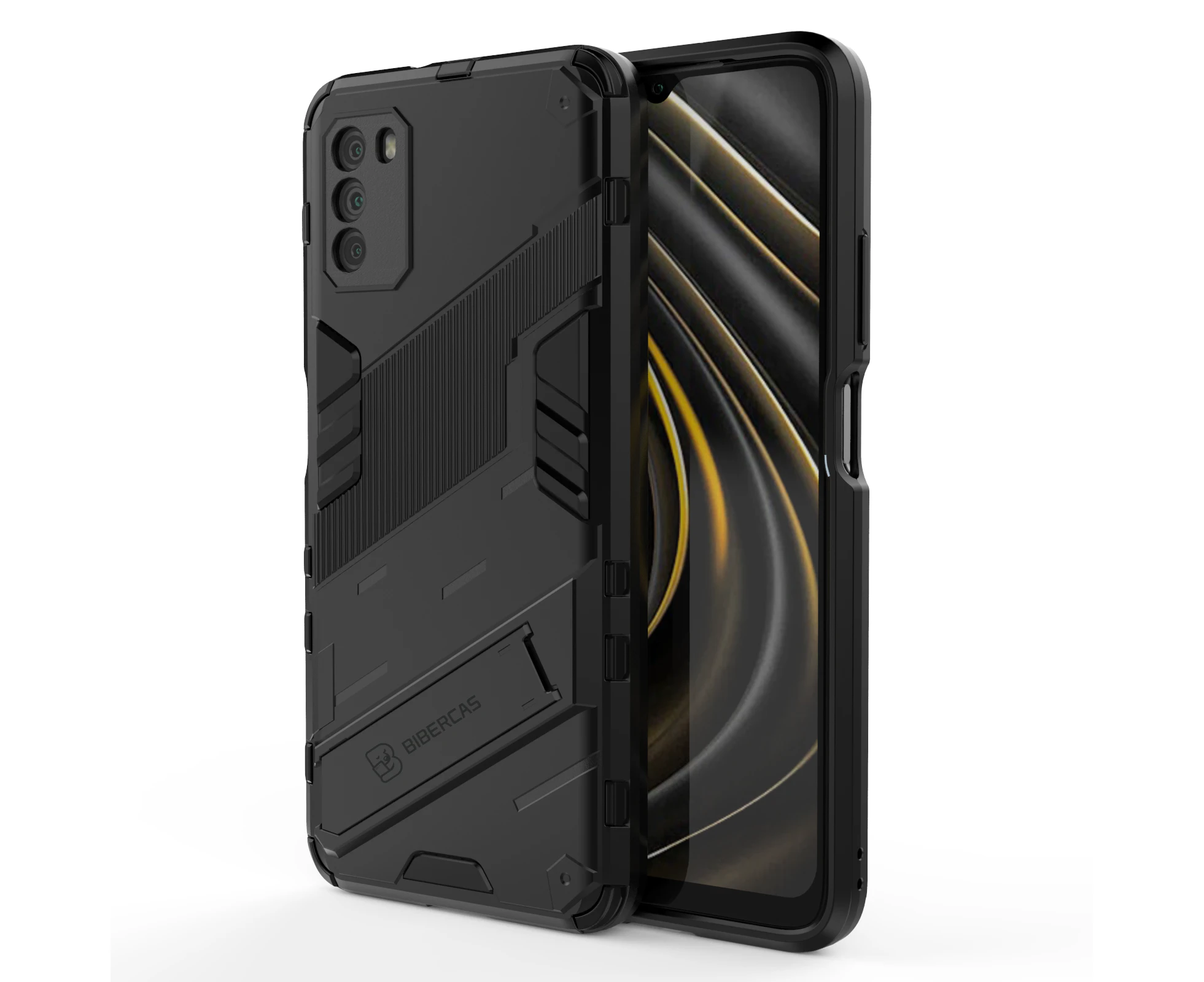 HKXM Tough Armor Designed For Xiaomi Mi Poco M3-Black