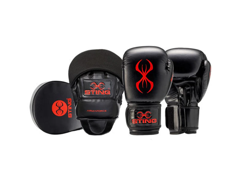 Sting Armaforce Boxing Gloves Focus Mitts Combo Kit