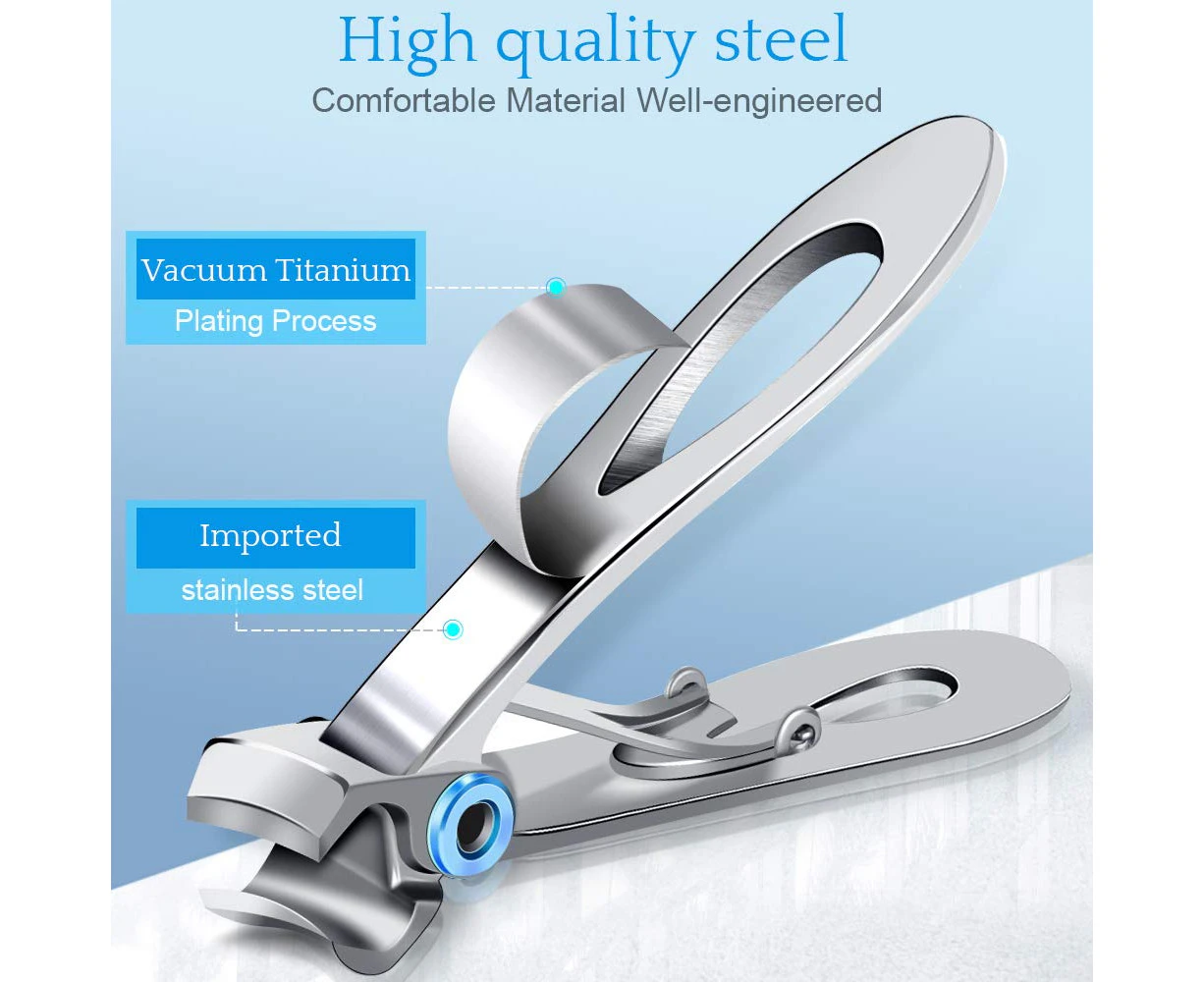 Nail Clippers For Thick Nails - Wide Jaw Opening Oversized Nail Clippers, Stainless Steel Heavy Duty Toenail Clippers For Thick Nails