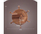 SOGA 2X  6 pcs Brown Round Divisible Wood Pizza Server Food Plate Board Pizza Paddle Cutting Board Home Decor