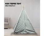 Giant Cotton Canvas Kids Teepee Wigwam Children Pretend Play Tent Indoor Outdoor Party - green