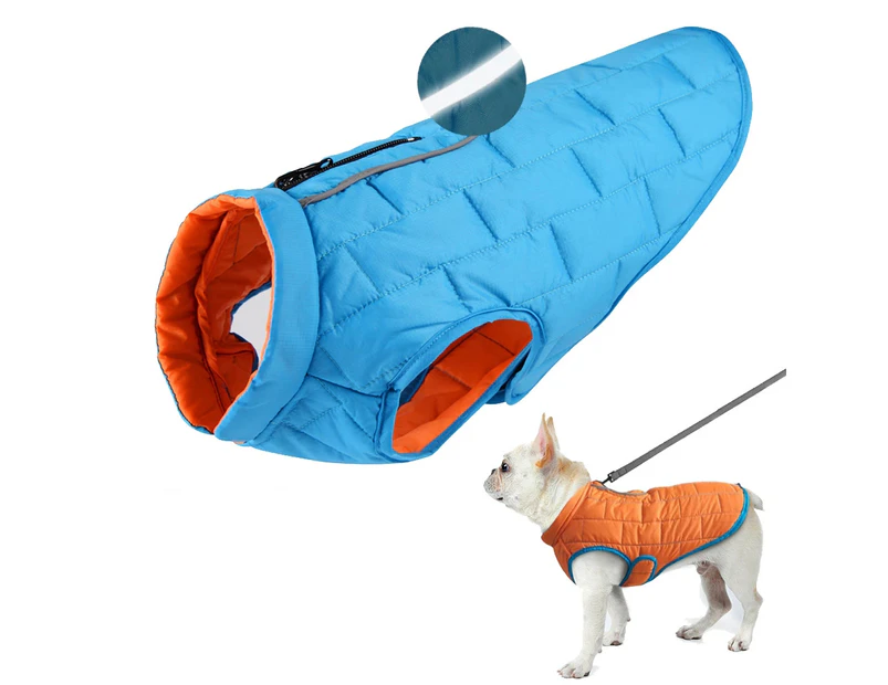 Waterproof Reflective Dog Coat Winter Pet Clothing-2XL-Blue