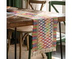 Cotton Linen Weave Table Runner with Tassels Style 1 - S