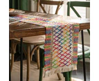 Cotton Linen Weave Table Runner with Tassels Style 1 - M