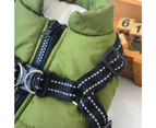 Waterproof Warm Winter Dog Harness Coat-L-Army Green