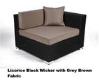 Outdoor Wicker Lounge Setting,L Shape,European styled,Licorice Black,Charcoal fabric