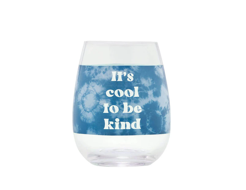 Blurred - Tie Dye Wine Glass: Cool To Be Kind - Glass - Novelty Drinkware