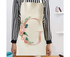 Letter A to Z Alphabet Pattern Kitchen Apron Sleeveless Cooking Cleaning Tools-G