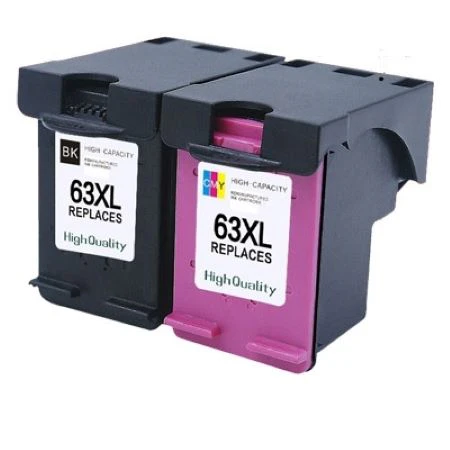 2 Pack HP 63XL Generic High Yield Inkjet Cartridges F6U64AA + F6U63AA [1BK,1CL]