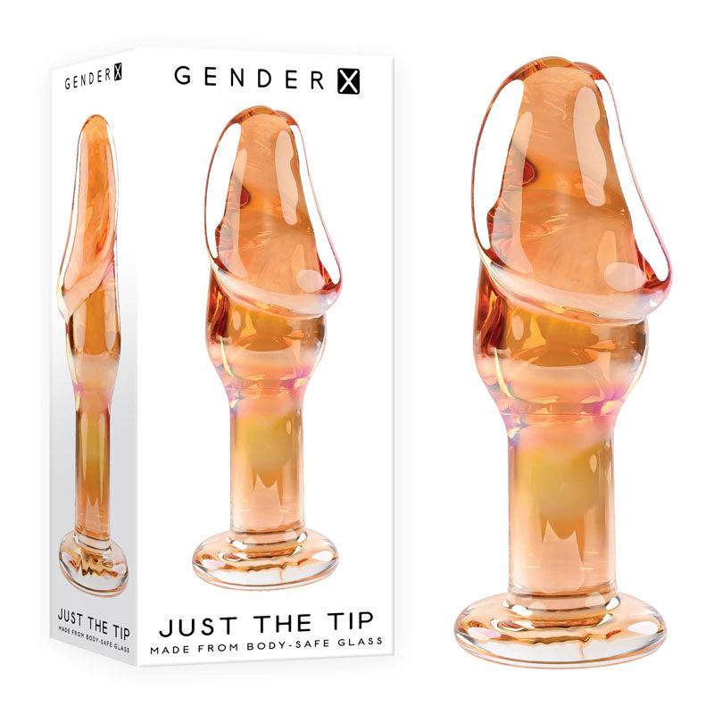 Gender X JUST THE TIP - Gold/Red Glass 13.5 cm Anal Plug