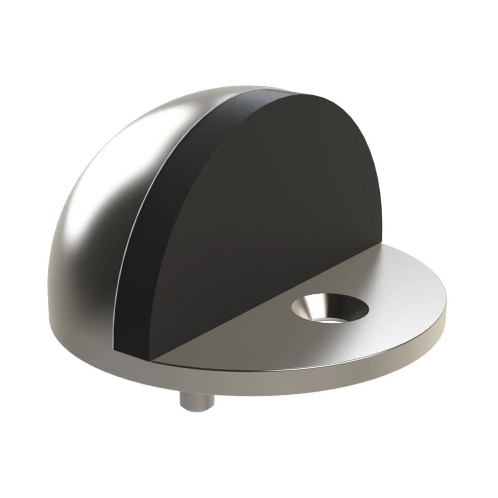 Emro Door Stop Half Moon Floor Mounted Satin Nickel 50008