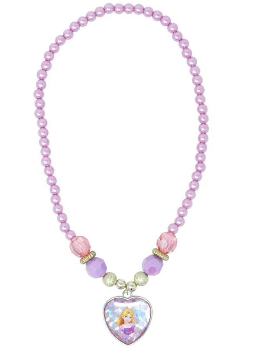 Licensed Rapunzel Girls Beaded Costume Necklace - Genuine Pink Poppy - New