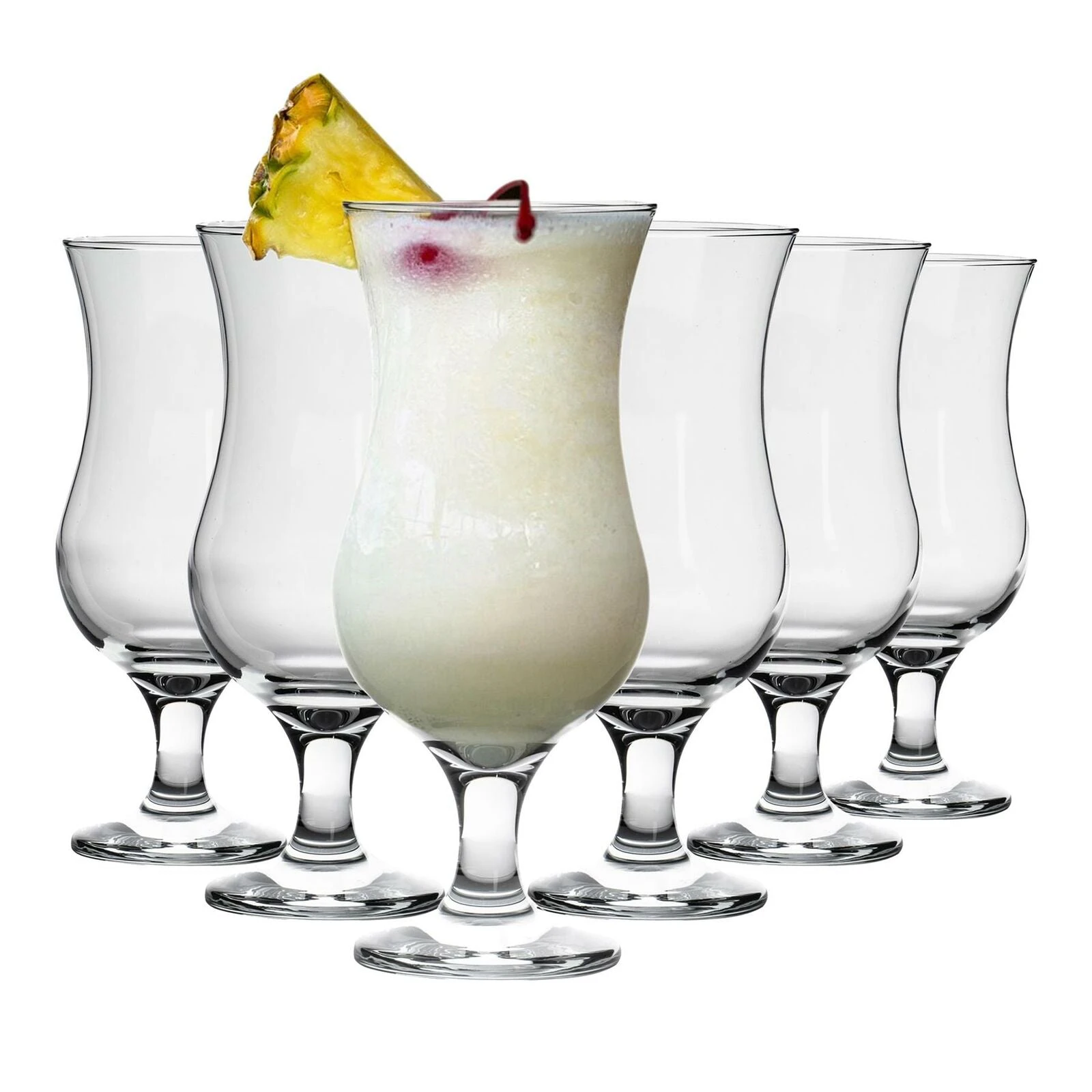 6x Fiesta Pina Colada Glasses Summer Party Cocktail Drinking Glassware 460ml