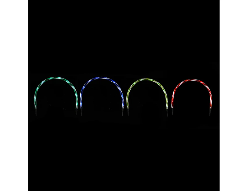 Set of 4 Arch Pathway Candy Cane Lights - 2 Colour Options - Multicolour