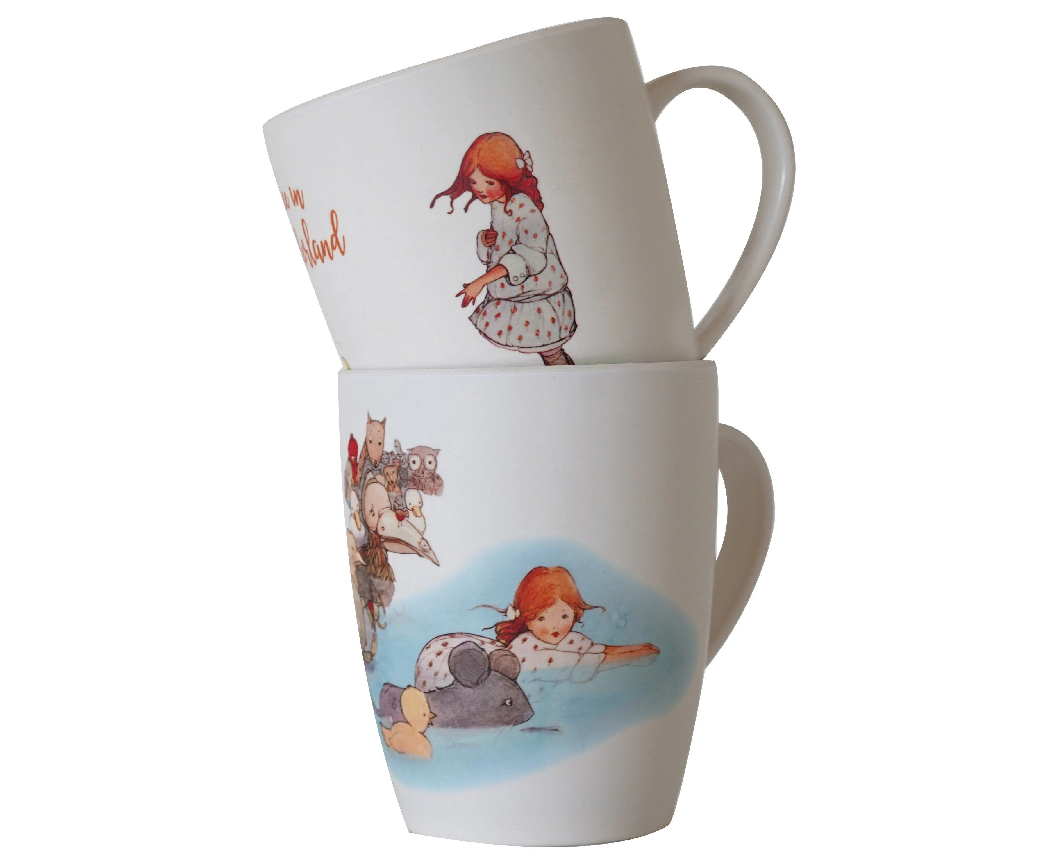 Young Spirit Alice In Wonderland Bamboo Mugs of 2 - Set A