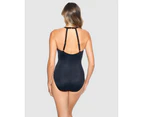 Miraclesuit Swim Women's Bling Plunge Neck One Piece Shaping Swimsuit in Black