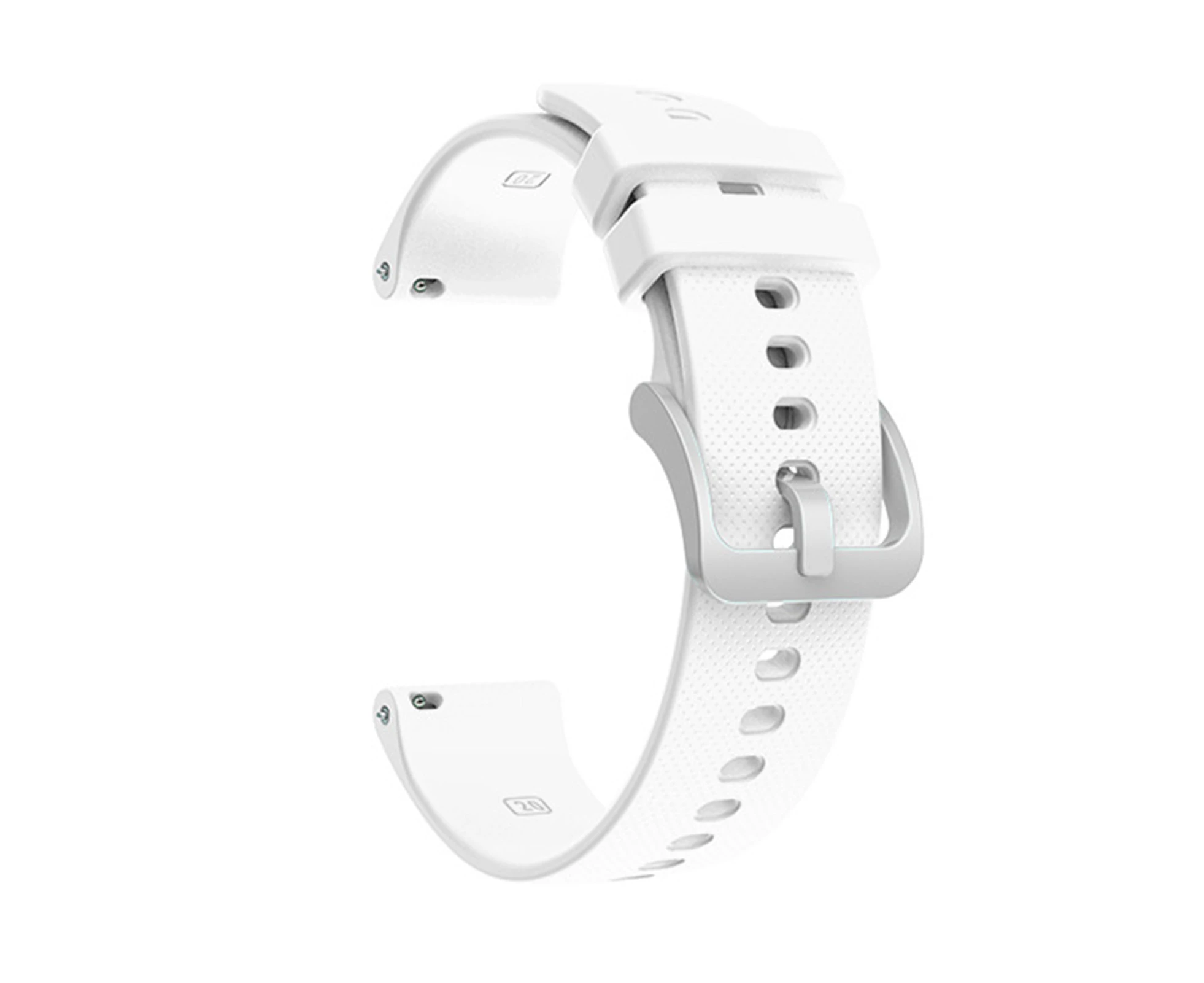 Watch Band 20mm/22mm Plaid Soft Silicone Watchband Wrist Strap Replacement for Garmin Venu SQ/Venu/Vivoactive 3 4/Forerunner 245-White 20 mm