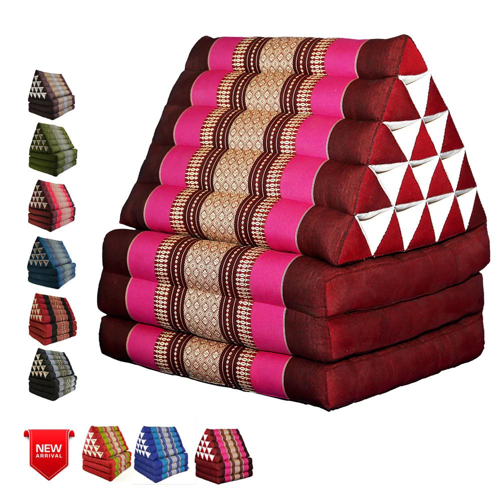 Pink Jumbo Thai 3 FOLDS Triangle Pillow Mattress Cushion Outdoor DayBed 9 Different Patterns