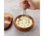 Anti-rust Electroplate Potato Masher Lightweight PP Handle Fruit Crusher Kitchen Gadget-Square Shape