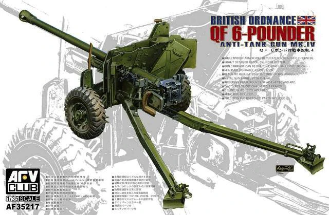 AFV Club 1/35 British Mk.4 6pdr Anti-tank Gun Plastic Model Kit [AF35217]