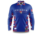 NRL Long Sleeve Reef Runner Fishing Polo Shirt - Newcastle Knights - YOUTH