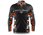 NRL Long Sleeve Reef Runner Fishing Polo Tee Shirt - West Tigers - YOUTH