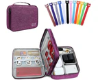 Universal Electronics Organiser Travel Bag Cable Organiser Accessories - Purple