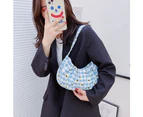 Bags Mini Canvas Shoulder Bags for Women Fashion Daisy Pattern Designed Handbags Female Travel (blue)