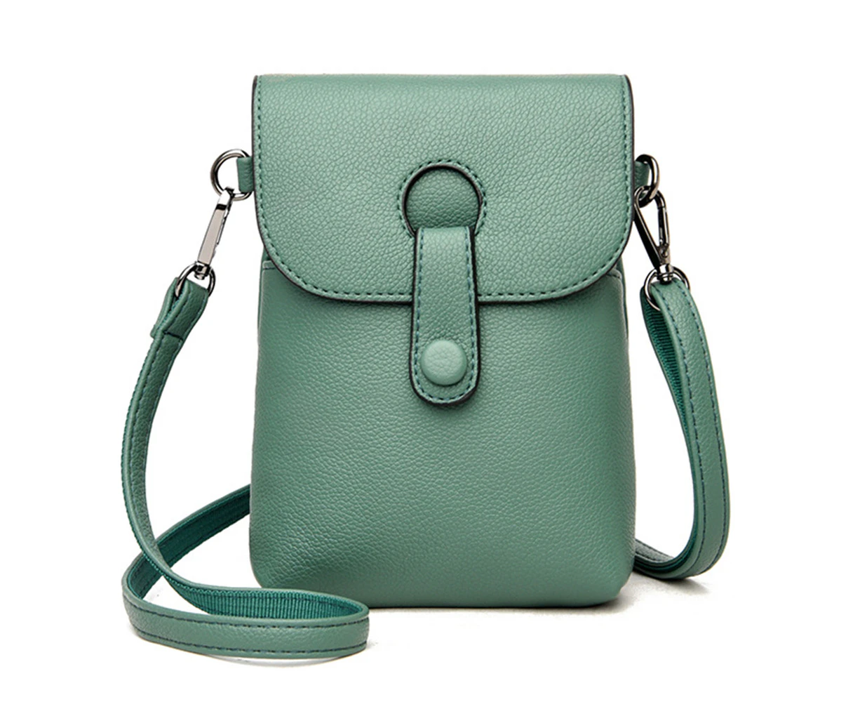 Women's fashion coin Small Crossbody Bag Cell Phone Purse Wallet-Green