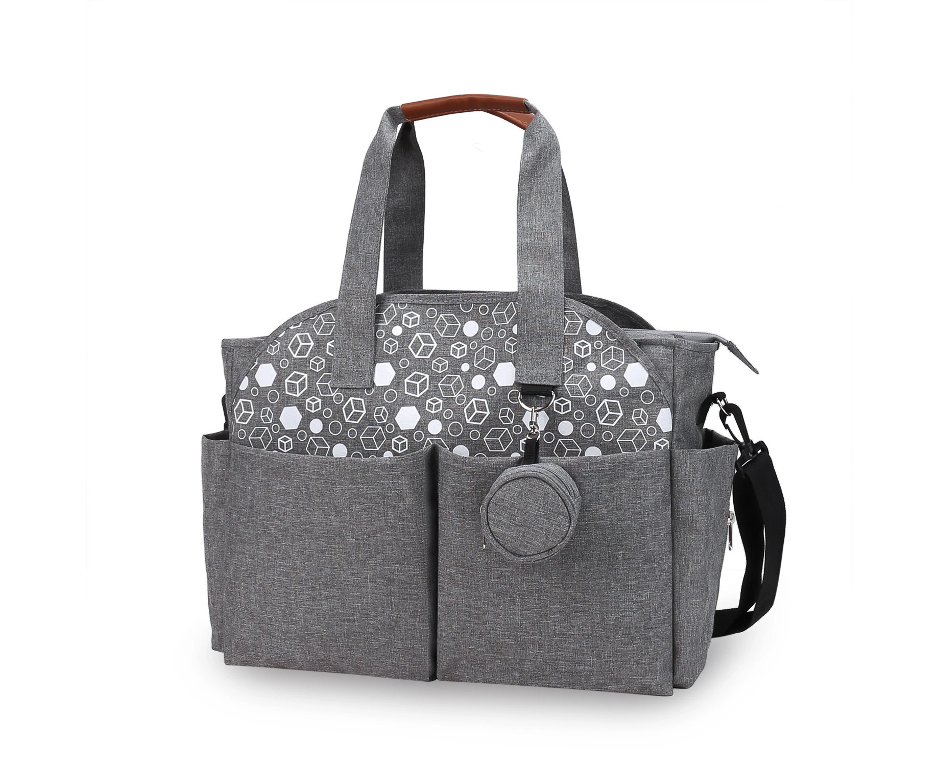 WEB Diaper Tote Bag Messenger Bag for Mom-Grey