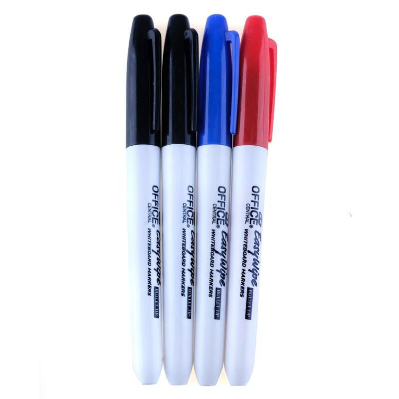 4x Whiteboard Markers Bullet Tip Black Blue Red Colours Home Office School 1.0MM