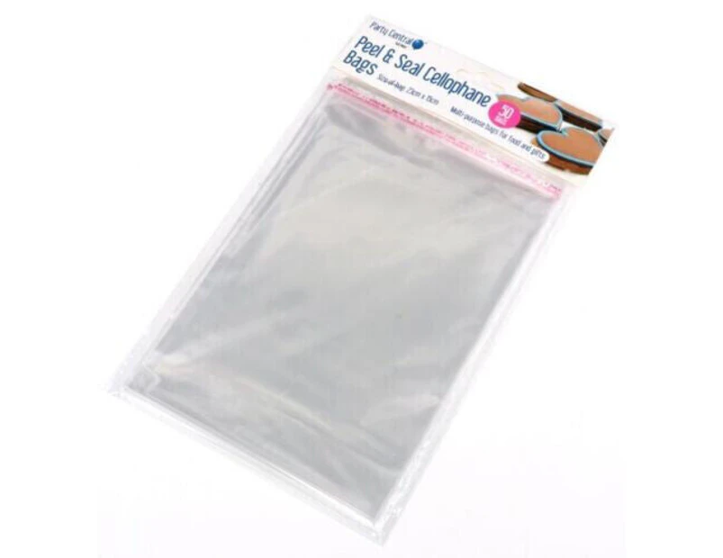 100x Peel & Seal Cellophane Bag Self Adhesive Clear Food Jewellery 23x15cm