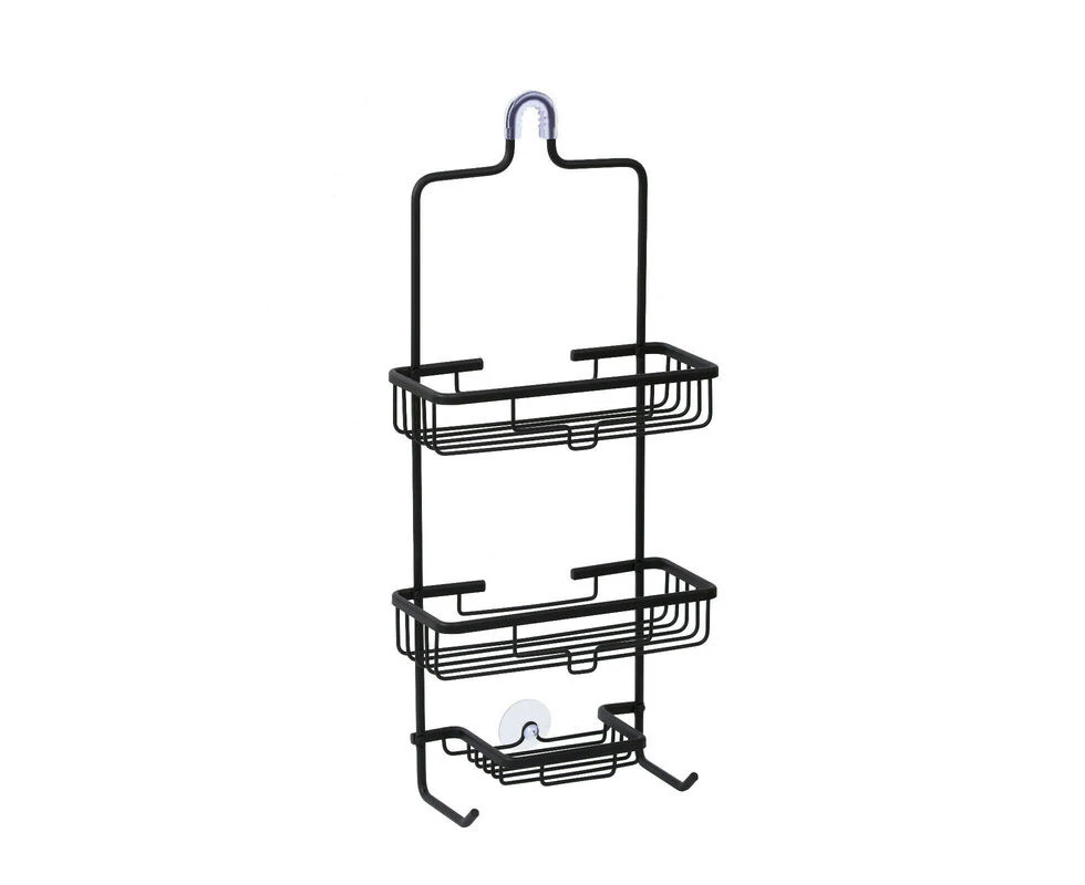 Home Never Rust Hanging Aluminum Shower Caddy Bathroom Shelf Storage Organiser Rack Holder [Colour: BLACK]