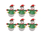 6Pcs/Set Adorable Santa Claus Shape Napkin Ring Beautiful Cute Alloy Napkin Clip for Home-Red Hat Snowman