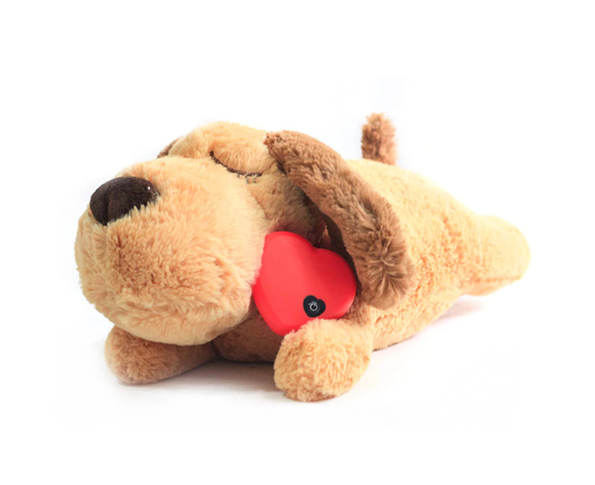 Cute Heartbeat Puppy Behavioral Training Toy Plush Pet Comfortable Snuggle Anxiety Relief Sleep Aid Doll Durable Dog Toys